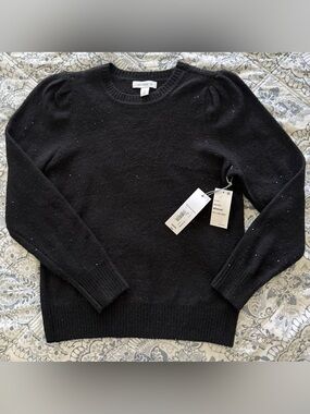 Liz Claiborne Black Sequin Crewneck Sweater